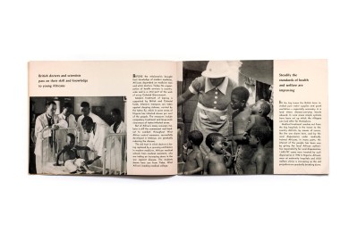 Title: African achievement. Building tomorrow in British West Africa Photographer(s): Various British official photographers, E.R. Duckswoth, Dorein Leign, Lubinsku and Rischgitz Studios Designer(s): – Writer(s): - Publisher: British Information Services, New York 1946 Pages: 20 Language: English ISBN: – Dimensions: 21 x 16 cm Edition: Country: Various countries