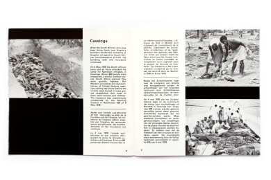 Title: Agression by the apartheid regime against Angola Photographer(s): Frits Eisenloeffe;, Joost Guntenaar, Achille Lollo, Kok Nam and the photographers of DIP-Angola Designer(s): -  Writer(s): - Publisher: Komitee Zuidelijk Afrika, Amsterdam 1981 Pages: 35 Language: English, French and Dutch ISBN: 9070331039 Dimensions: 19.5 x 19.5 cm Edition: Country: Angola