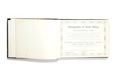 Title: Photographs of South Africa : Comprising Representative Views of Its Cities, Streets, Churches, Parliament Houses, Public Building etc. Photographer(s): Bedford, Lemere & Co., Strand London, and also J. Gribble, Fripp, Caney Designer(s): unknown Writer(s): unknown Publisher: The South African Photo-Publishing Company, Cape Town 1894 Pages: 100 photographic plates (most probably collotypes) Language: English ISBN: Dimensions: 27,5 x 21 cm Edition: Country: South Africa